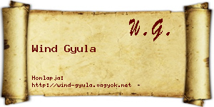 Wind Gyula névjegykártya